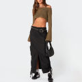 bellylady Women Knit Crop Tops Long Sleeve Hollow Out Pullover Tops Off Shoulder Y2K Beachwear Poncho Sweater. 