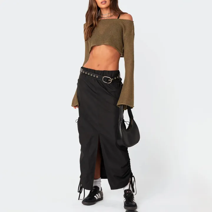 bellylady%20Women%20Knit%20Crop%20Tops%20Long%20Sleeve%20Hollow%20Out%20Pullover%20Tops%20Off%20Shoulder%20Y2K%20Beachwear%20Poncho%20Sweater%20-%20Image%203