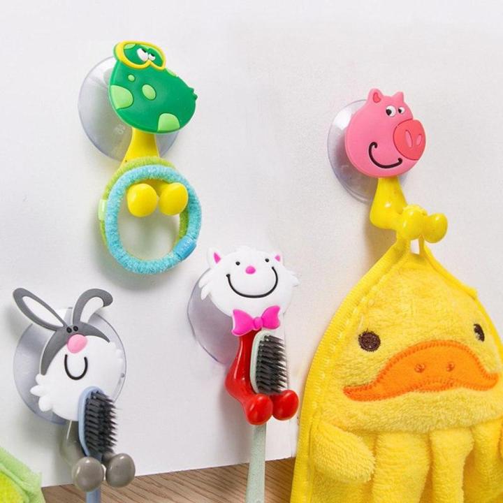 3D Cartoon Animal Cute Toothbrush Holder Suction Cup Bathroom Wall Accessories Children Adult Baby AC10 AC-BA