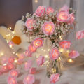 Artificial flowers Rose Fairy Lights Delicate 1.5M length Fairy lights Artificial Rose Flower String Light Red Pink color. 