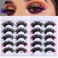 8D Makeup Lashes Volume Thick Fake Eyelashes Cosplay False Eyelashes Colored Lashes Fluffy Mink Lashes Lashes with Color. 