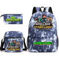 2022 Top Games: Minecraft, Creeper, Backpack, Pencil Case, Shoulder Bag, Three-Piece School Bag. 