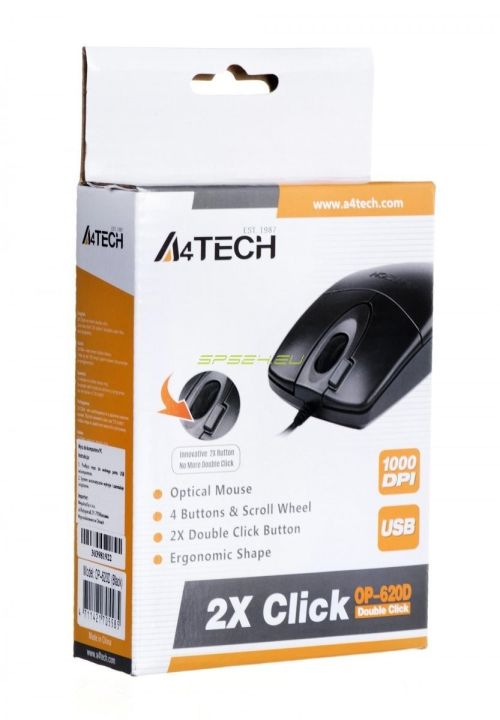 A4Tech OP-620D Mouse Wired USB Optical (V-track) - Black (Original ...