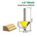 3Pcs Router bit set  1/4 Inch Shank Forming Roundover Beading Router Bit Set Includes Beading Bit, Double Roman Ogee Bit, Roman Ogee Bit with Bearing for Table, Drawer or Cabinet Edges - 1/2" Radius. 