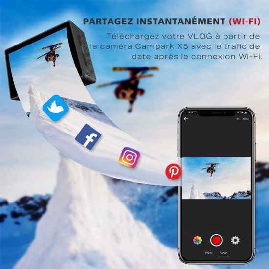 CAMPARK%20X5%204K%2020MP%20WiFi%20Action%20Camera%20Sport%20Camera%20External%20Microphone%2040M%20Waterproof%20Camcorder%20-%20Image%203