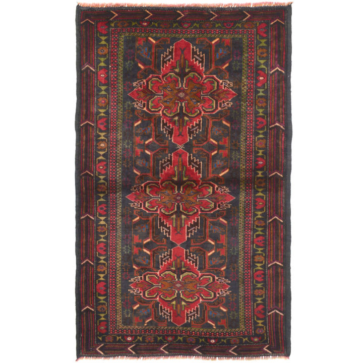 Oriental Hand Knotted Traditional Afghan Small Carpet Wool Kaleen Rug 2'9x4'8 ft w15142 (149x90)cm
