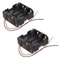 2X black battery holder for 8 AA batteries (12V). 