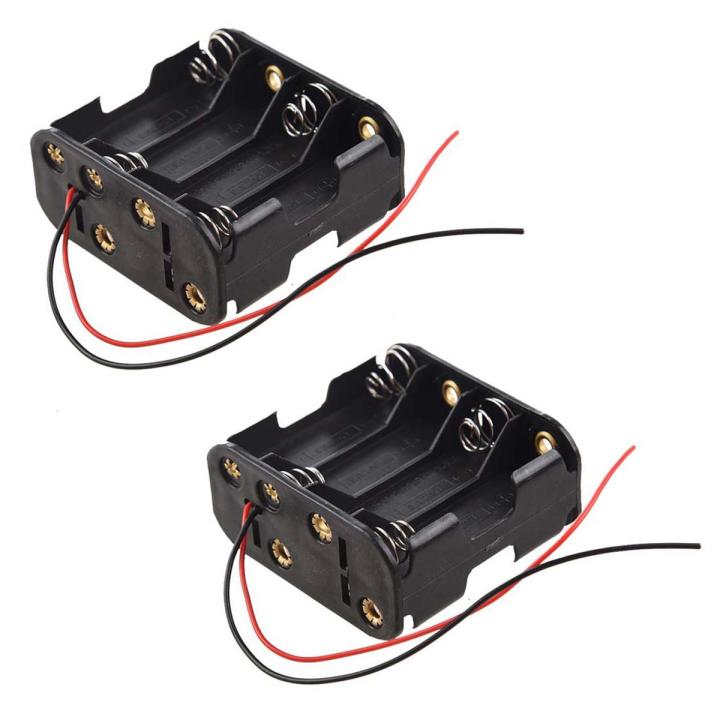 2X black battery holder for 8 AA batteries (12V)
