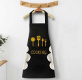 Kitchen Cooking Apron With Hand-Wipe Pockets Waterproof For Cooking Baking. 