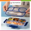 Techmanistan 4 Compartments/3 Compartments Bento Box With Fork, Kids Lunch Box with Accessories, Lunch Box, Kids School Tiffin Box. 