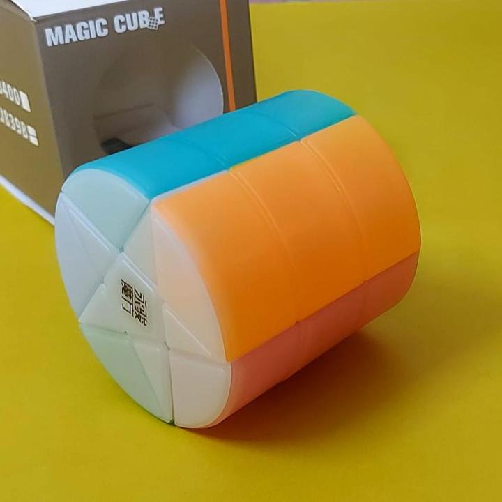 Rubiks Cube Cylinder-with Star Shape up side- A Challenging Clinder Cube With All New Attractive Colour "Frosted Inside" Sleek Design Light weight 88 Gm Smooth Turning