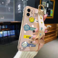 dienya For Oneplus Nord CE 2 Case With Wristband Cartoon Cute Emoticon  New Design Thin Shockproof Phone Case Pattern Plating Silicone Casing Full Cover Camera SoftCase Protection Cases. 
