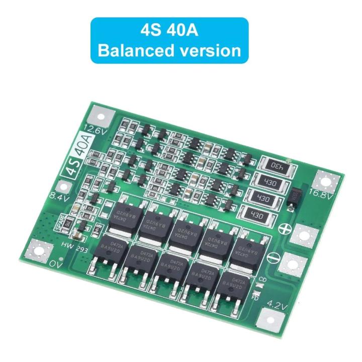 4S 40A Balance BMS Li-ion 18650 Lithium Battery Charger Protection Board Charge Processor 18650 BMS For Drill Motor 14.8V 16.8V Balanced BMS