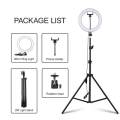 Selfie Ring Light With Stand 26cm/10inch Studio Light Dimmable 3 Modes Photography Lighting. 