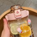 2L Sports Bottle with Straw Portable Summer Outdoor Fitness Hiking Bicycle Drinking Bottle Black. 
