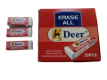 DEER ERASE ALL ERASER ART NO. ER60(20 pcs in a box) (DR-20) + FREE 5x PENCIL SHARPNERS. 