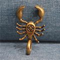 Solid Brass Scorpion Mini Statue Handmade Car Key Chain Ornaments Crafts Copper Vintage Miniatures Figurines Desk Decoration. 