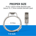 100Piece High-Quality 304 Stainless Steel Pex Crimp Rings Pex Pipe Fitting Clamp Rings 1/2-Inch. 