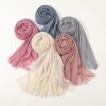 Women Muslim Crinkle Hijab Scarf Femme Musulman High Quality Cotton Headscarf Islamic Hijabs for Woman Long Shawls and Wraps. 