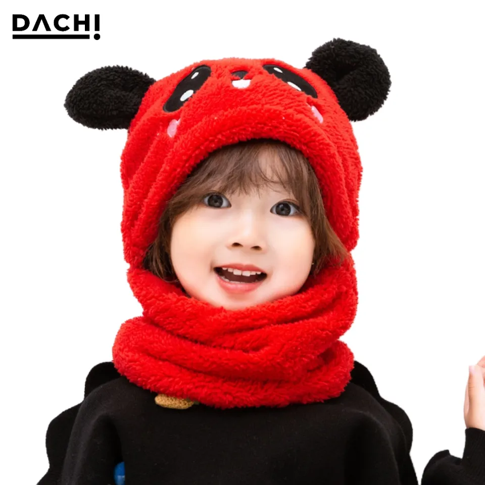 Dachi Winter Cap Baby Set Velvet Cartoon Panda Rabbit Baby Head