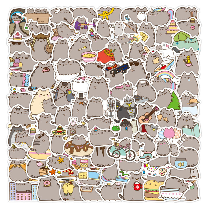 Pusheen%20Sun-resistant%20Cute%20Cat%20Decal%20Hand%20Account%20Journal%20Note%20Cartoon%20Stickers%20-%20Image%205