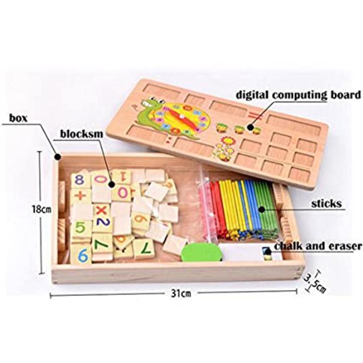 Multi Function Digital Computing Learning Box Toy | Wooden Multi-Functional Learning Box, Digital Counting, Clock Learning and Arithmetic Symbols