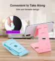 Universal Adjustable Mobile Phone / Tablet Folding Holder Stand Anti Skid Multi Angle Desk Small Foldable Portable Stand. 