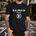 2021 Balmain-Paris France Fashion Vintage Men's Short Sleeve T Shirt Cotton Tee White T Shirt Short Sleeve Summer Casual Tee. 