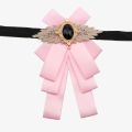 Woman Big Bowtie Fashion Pretty Ribbon Solid Color Butterfly Bowknot Bow Tie Polyester Cravat Pin Lapel. 
