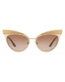Dolce & Gabbana Cat Eye Metal Gold/Pale Gold Frame Brown Gradient Lenses-DG2178-02/13-53. 