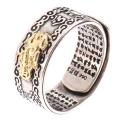 Feng Shui Pixiu Mani Mantra Protection Wealth Ring Best Lucky Adjustable Jewlery. 