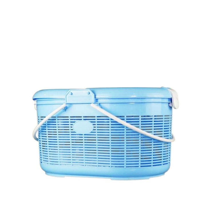 Carry basket/Picnic Basket Plastic Hamper as Shopping Bag with Lid and Handle Camping Picnic Shopping Food Fruit Picnic Basket Large Size beautiful baby basket 100% Pure Material Beautiful Oval Shape Full see through Basket BPA Free go green