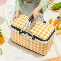 Picnic Bag, Insulated Folding Picnic Basket, Cooler and Warmer, Leak-Proof Two Handles and Easy to Carry for Outdoor Picnic Market Shopping Barbecues Parties Camping Beach Travel. 