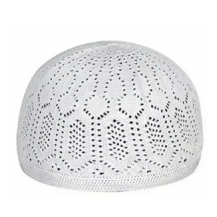 Pack of 1 Knitted prayer cap -	Namaz cap for men-Pakistani prayer cap