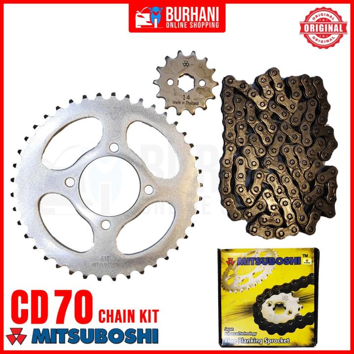 Mitsuboshi Complete Chain Sprocket Kit for CD 70 (Made in thailand)