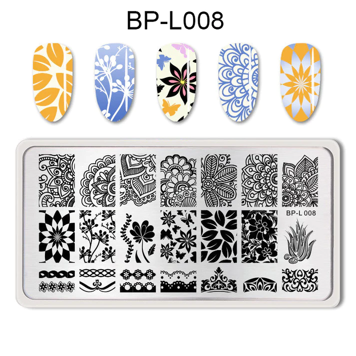 Born Pretty Nail Art Stamping Stencils Templates Plates Bp L008