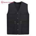 Men Work Vest V Neck Relaxed Fit Inner Pockets Overall Vest Jacket. 