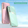 For Realme XT Back Cover with Ring Holder Stand Plating Square Bumper Protective Case Camera Lens Protection Soft Silicone Shockproof Mobile Phone Cases. 