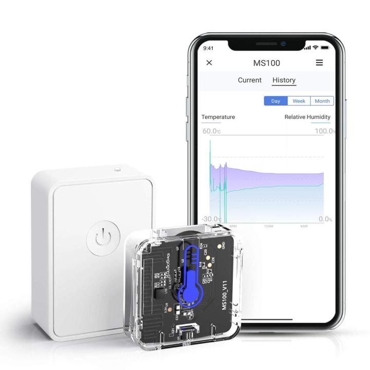 Room Thermometer - Smart Temperature and Humidity Sensor – With Smart Hub, APP Control (MS100H)