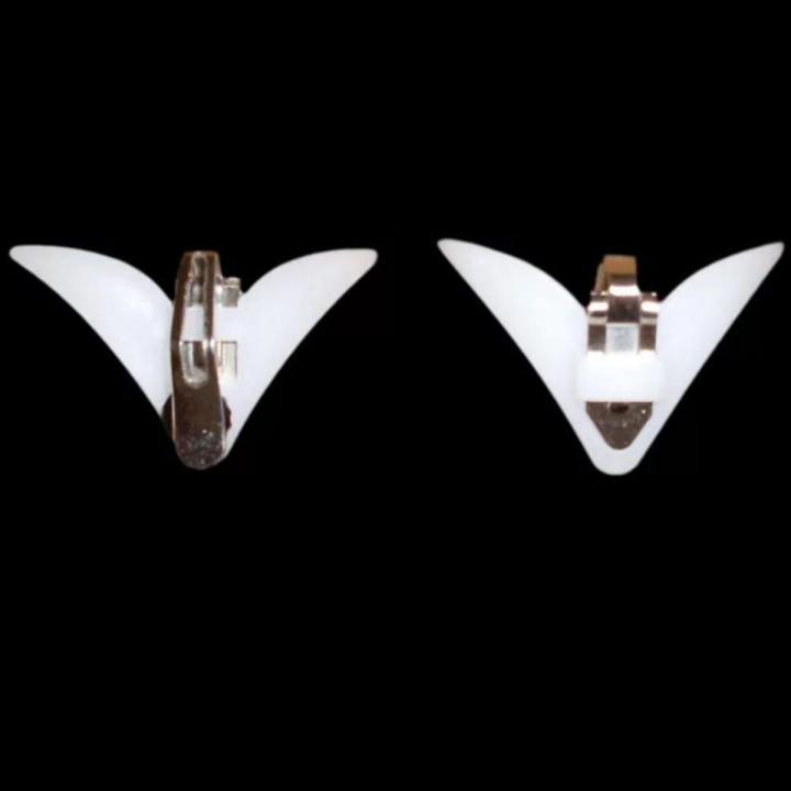 25Pcs Ready To Ship Wholesale Plastic & Metal White Color Clip On Tie Hardware Necktie Clip