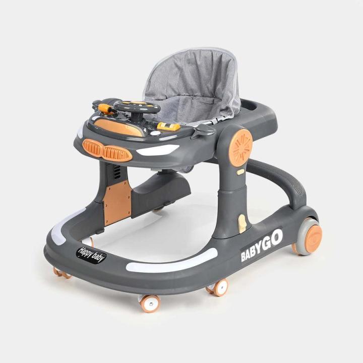 BABYGO Imported 2-in-1 Baby Walker & Push Car | Music & Steering Fun | Luxury Design | Interactive & Safe