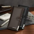 Yuandeli Men’s Long PU Leather Wallet – Business Slim Card Holder. 