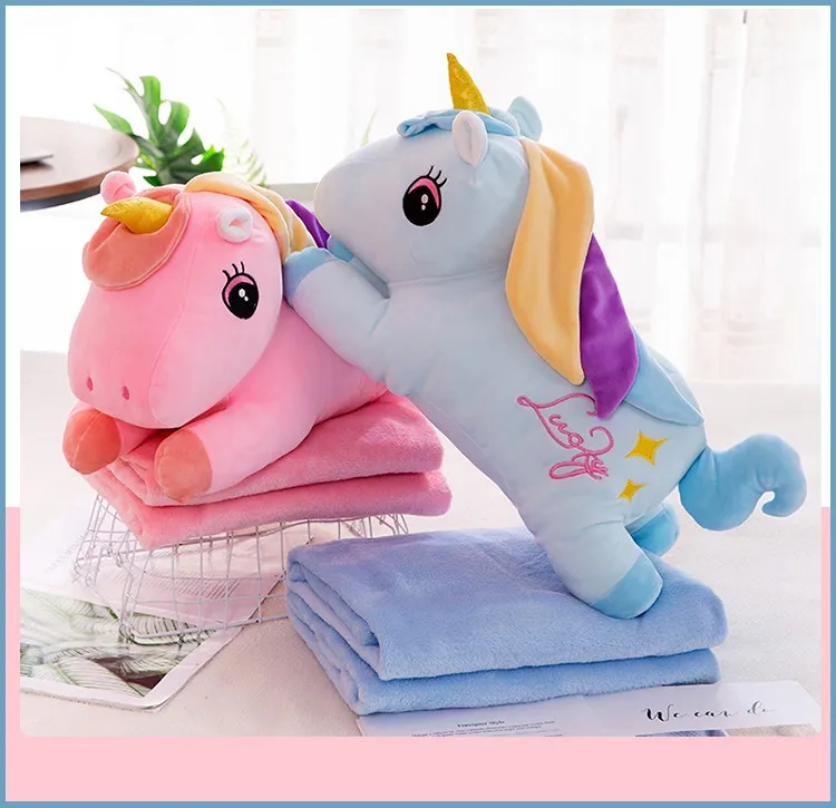 2 In 1 Plush Pillow with Soft Warm Folding Blanket Cute Cartoon Shaped Throw Pillows Cushion