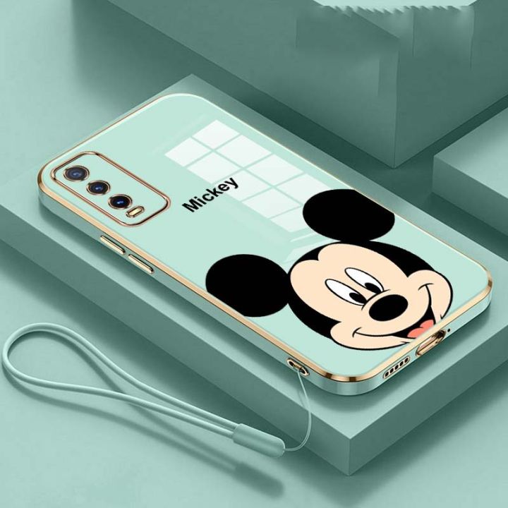 Casing For VIVO V2043 V2032 V2026 V2029 V2027 V2052 V2038 V2042 V2054 V2037 V2048 1935 1938 1901 1902 1904 1906 Stylish Mickey Mouse Rubber Phone Cover Glossy Electric Plating Case Shockproof Casing