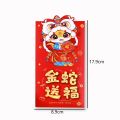 6pcs Cartoon Chinese Style 2025 Snake Year Red Envelopes Hongbao Traditional Red Bag Blessing Thickened Good Red Packets Spring Festival Supplies. 