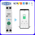Tomzn Tuya 63A WiFi Breaker 2P with Power Monitoring Model: TOB9-VP – Smart Circuit Breaker for Home Automation, Remote Control, Energy Monitoring, Compatible with Alexa & Google Assistant. 