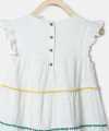 Girls Midi/Knee Length Casual Dress  (White, Fashion Sleeve). 