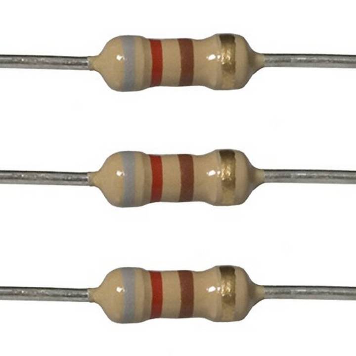 Pack Of 25 - Carbon Resistors 820 Ohm Resistance - 1/4W