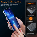 WSKEN Screen Protector for iPhone 15ProMax/15Pro/15Plus/15, [Auto-Dust Removal] Anti Spy Anti 2.5D Full Coverage HD Tempered Glass Film with Dust Clean Easy Installing House,2 Pack. 