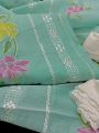 Beautiful New Dress Stuff Paper Cotton Suite With Beautiful Flower Design Same Dupatta New Design Trouser White Plain Dress For Girls Wedding Collection. 